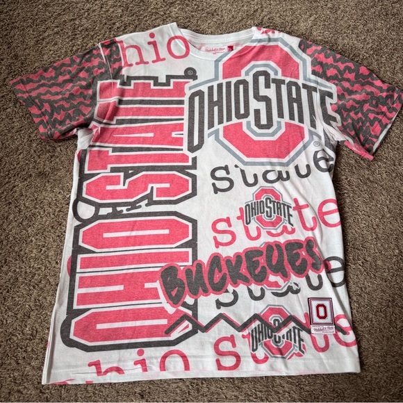 Ohio State Buckeyes Mitchell & Ness Vintage Look T Shirt Men Size Medium EUC - Picture 1 of 6